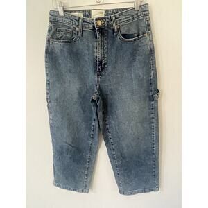 Universal Threads Womens 8/29R High Rise Blue Wide Leg Cropped Pants Cargo